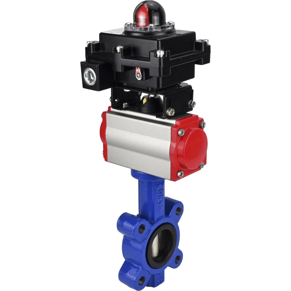 Изображение товара Затвор DN.ru QT450-304-NBR-2W-Fb-H Ду50 Ру16 пневмопривод дисковый чугун