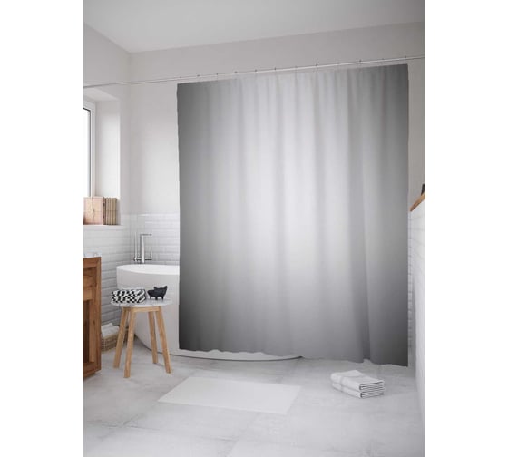 Изображение товара Штора (занавеска) для ванной JoyArty "Дождливый день" из сатена, 180х200 см с крючками, sc_13573