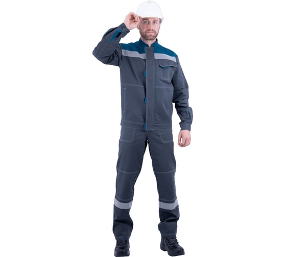 Изображение товара Летний костюм ГК Спецобъединение РАЦИОНАЛИЗАТОР серый/бирюзовый Кос 004/96/170