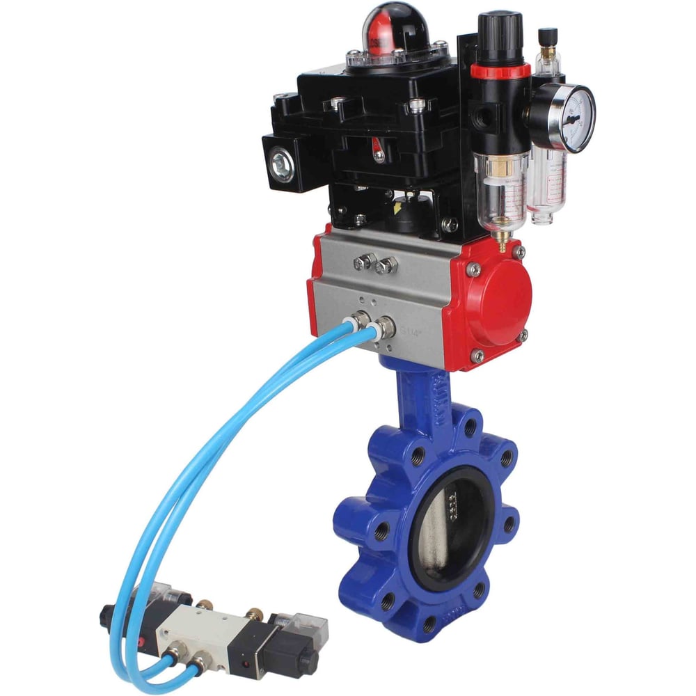 Изображение товара Затвор DN.ru QT450-QT450-EPDM-2W-Fb-H Ду50 Ру16 пневмопривод дисковый