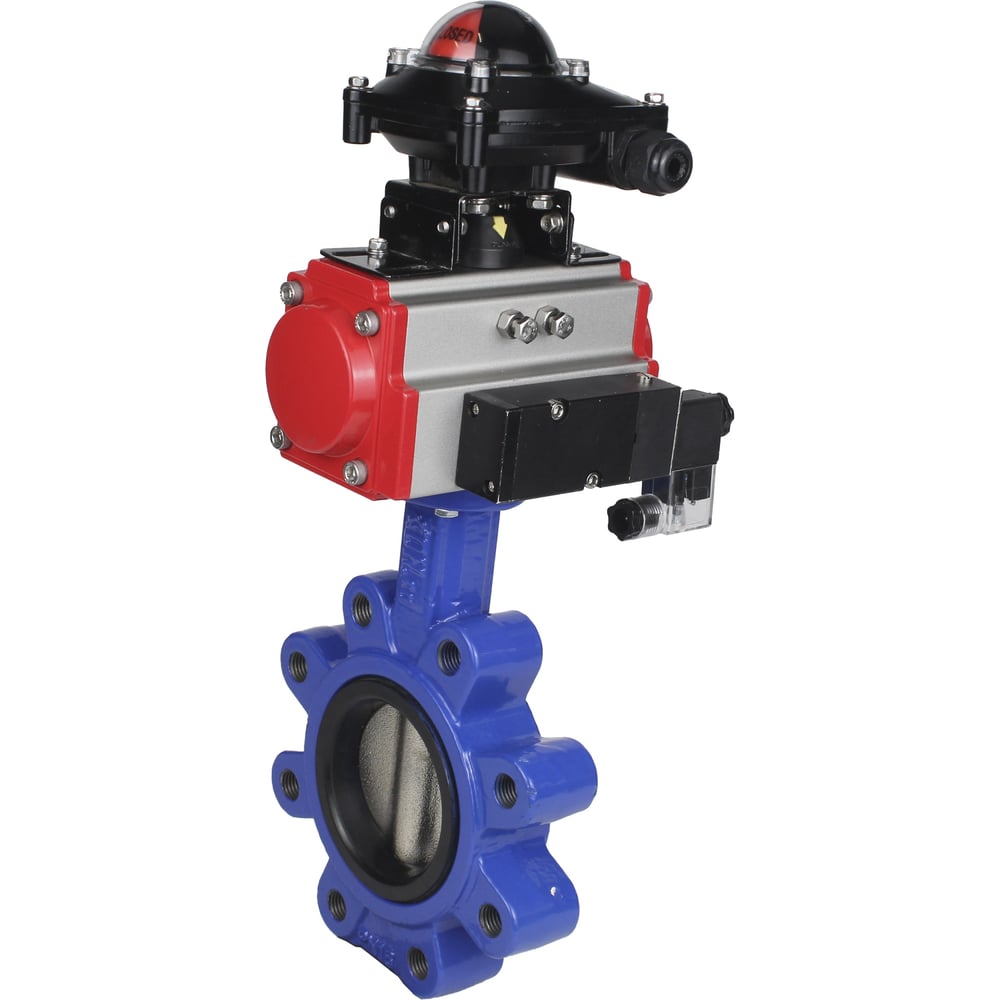 Затвор DN.ru QT450-QT450-NBR-2W-Fb-H Ду125 Ру16 LUG пн.привод, пн.распределитель, БКВ D050-52383