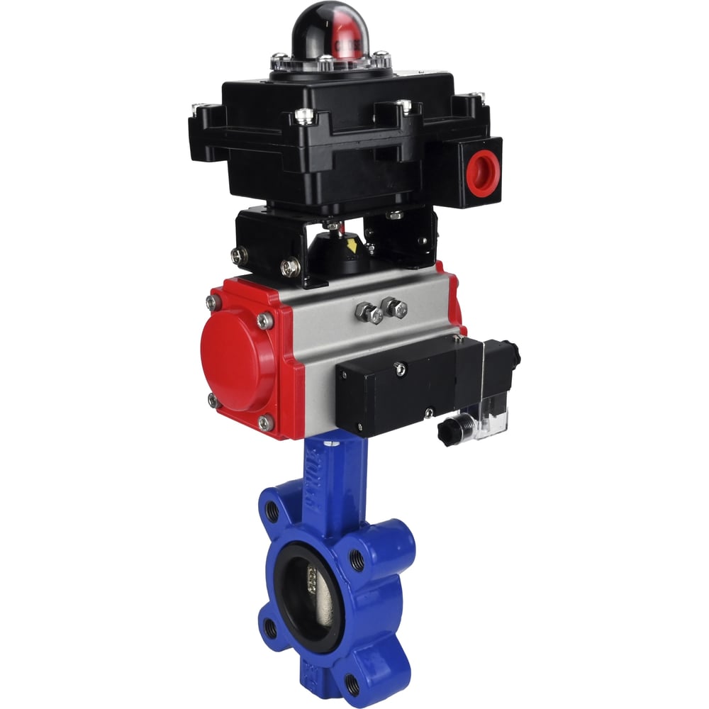 Затвор DN.ru QT450-QT450-NBR-2W-Fb-H Ду50 Ру16 LUG пн.привод, пн.распределитель, БКВ D050-52343