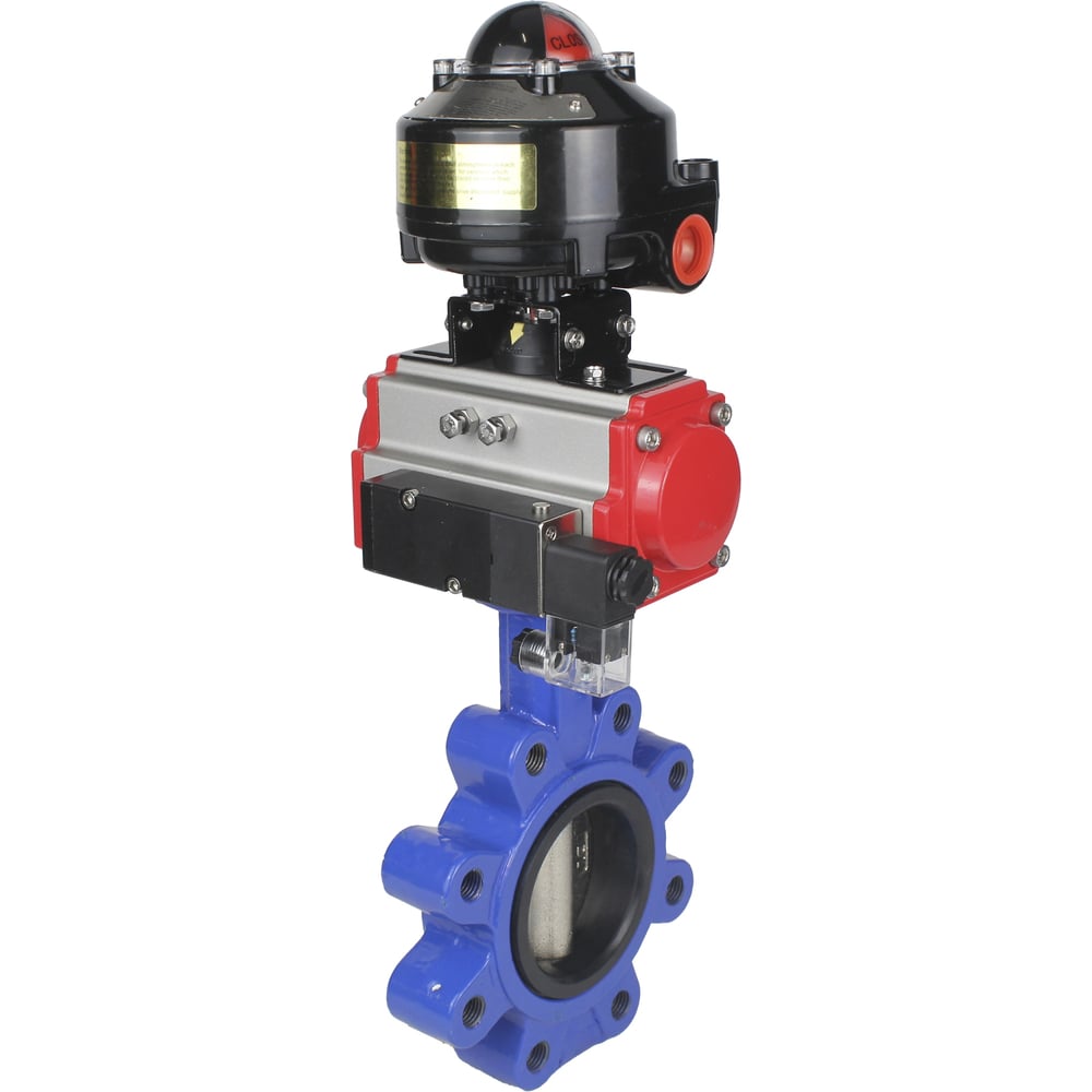 Затвор DN.ru QT450-QT450-NBR-2W-Fb-H Ду150 Ру16 LUG пн.привод, пн.распределитель, БКВ D050-52312