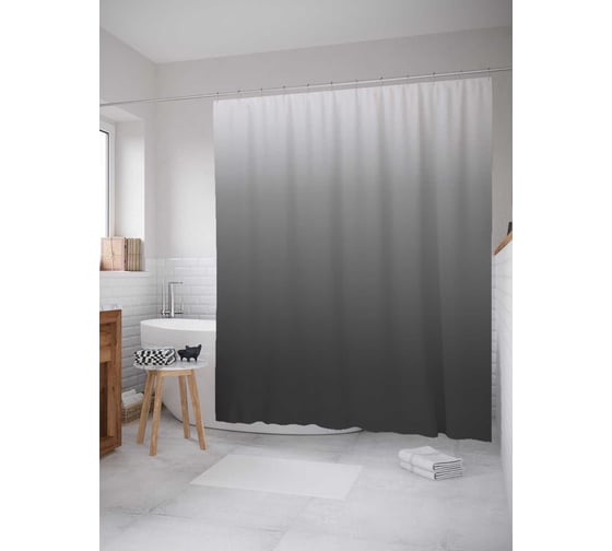 Изображение товара Штора (занавеска) для ванной JoyArty "Ретро градиент" из сатена, 180х200 см с крючками, sc_23533