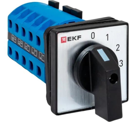 Изображение товара Переключатель кулачковый EKF ПК-1-102 25А 2P «0-1-2-3» IP65 pk-1-102-25-65