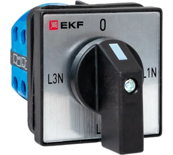 Изображение товара Переключатель кулачковый EKF ПК-1-84 10А 4P для вольтметра (фазное напряжение) IP65 pk-1-84-10-65