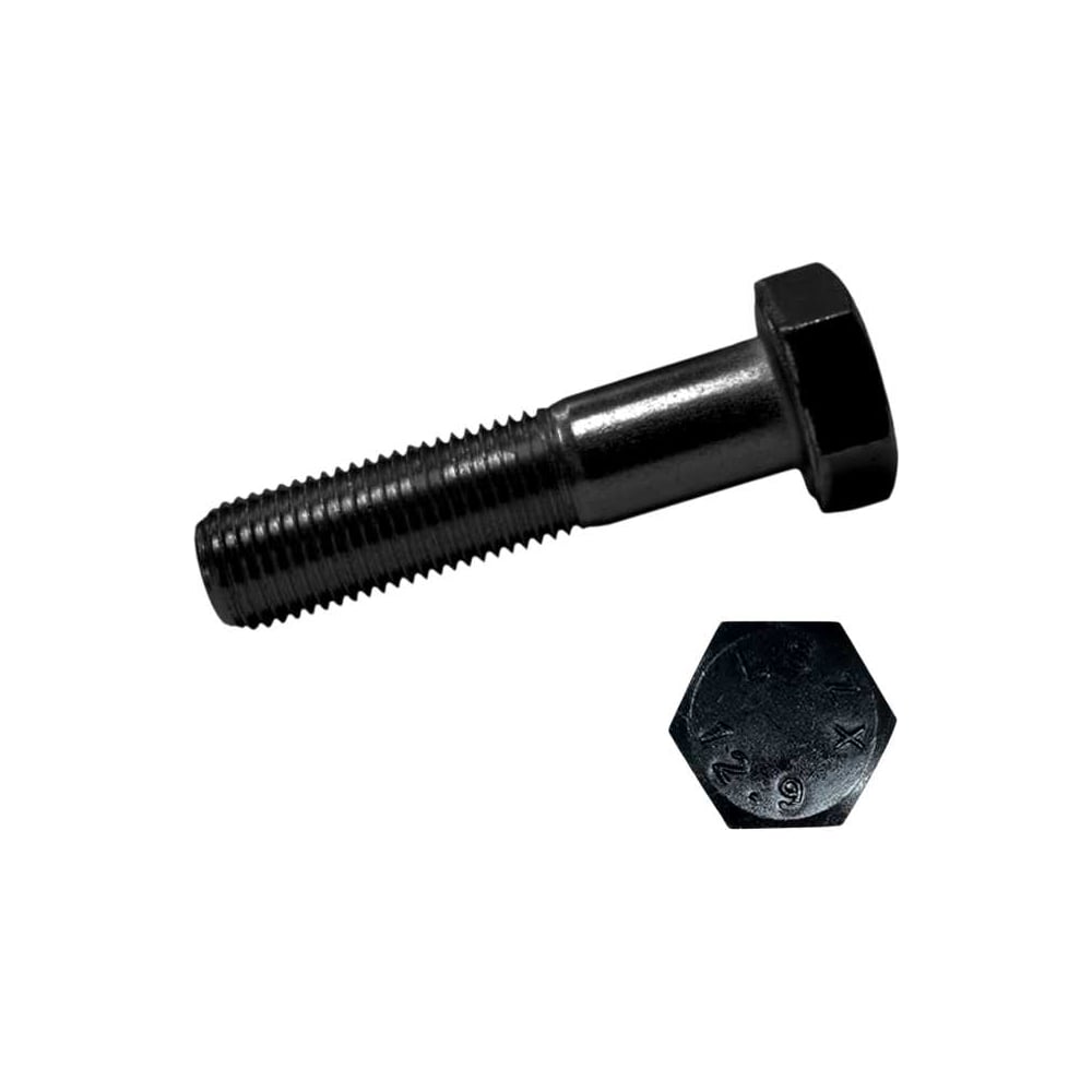 Изображение товара Болт высокопрочный М16x70 мм DIN933 к.п. 12.9 черный, 2 шт.