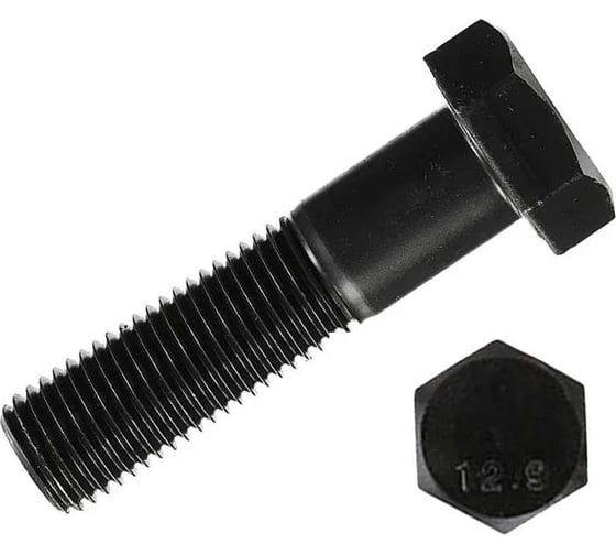 Изображение товара Болт высокопрочный 23 Болта 12x70 мм, DIN931, к.п. 12.9 черный, 2 шт. УТ000016971