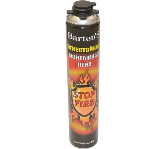 Изображение товара Огнестойкая монтажная пена BARTON'S STOP FIRE 870 мл BR285
