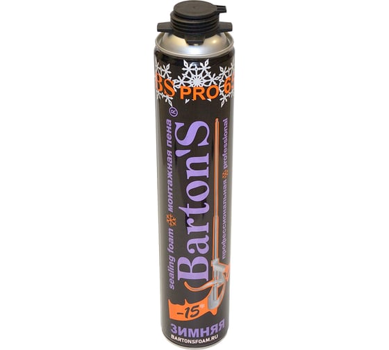 Изображение товара Профессиональная монтажная пена BARTON'S BS PRO 65+ зима, 880 мл BR326