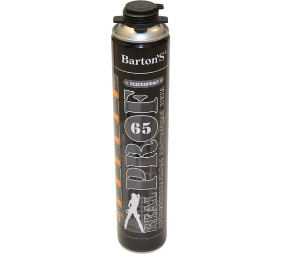 Изображение товара Профессиональная монтажная пена BARTON'S REALPROF 65, всесезонная до -18 градусов, 750 мл BR65