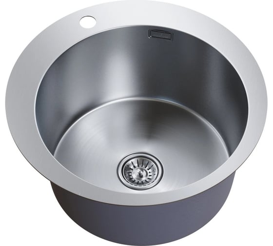 Изображение товара Мойка настольного монтажа MIXLINE D50 3,0 вып 3 1/2 круглая PRO 20см с сифоном сатин 554768