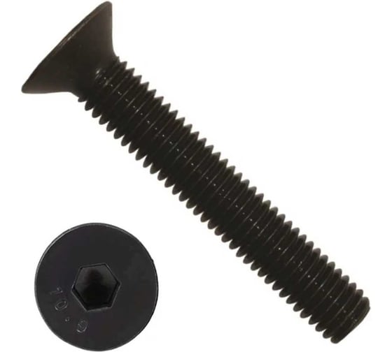 Изображение товара Винт потайной 23 Болта под шестигранник 10x65 DIN7991 к.п. 10.9,10 шт. впш1065прф