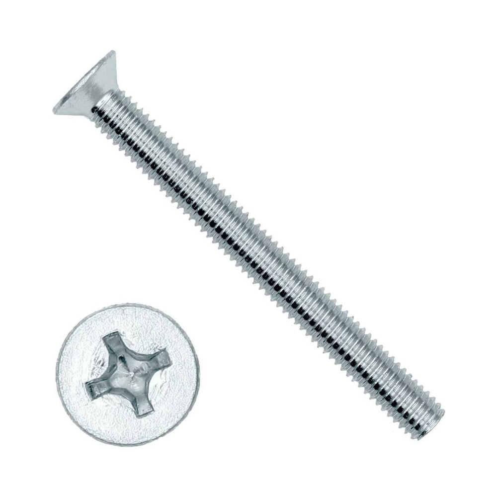 Изображение товара Оцинкованный винт потайной 3x8 мм DIN965 10 шт