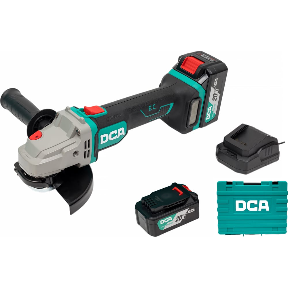 Изображение товара Угловая шлифовальная машина аккумуляторная DCA 2 АКБ 4.0 А*ч, в кейсе ADSM06-125 (TYPE EM)