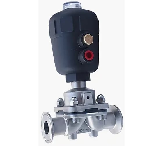 Изображение товара Мембранный клапан TITAN LOCK нержавеющий 316 типа clamp, с пневмоприводом (полипроп.), DN40 DIN TL40DVCL-PP