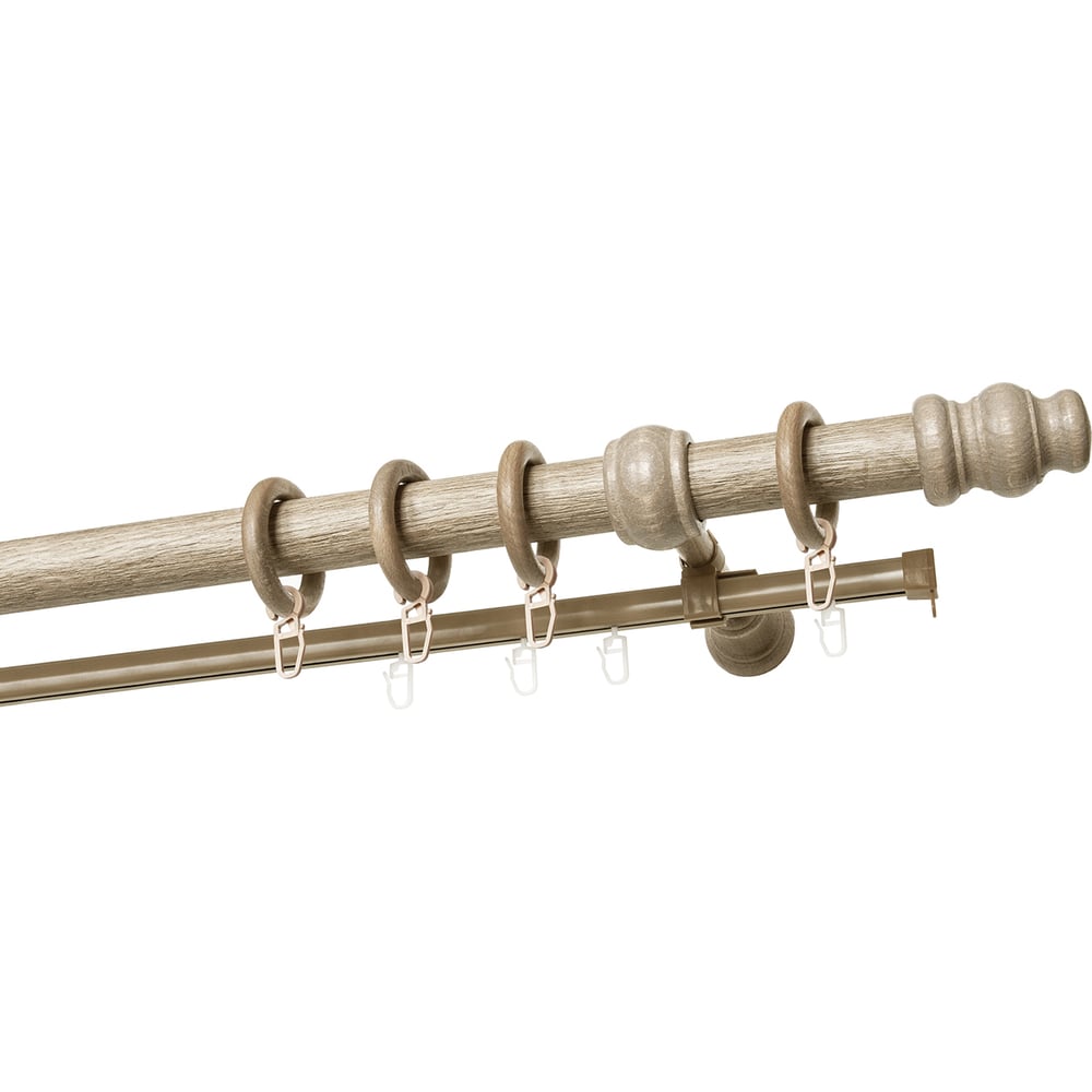 Изображение товара Деревянный карниз УЮТ Тренд круглый двухрядный длиной 300 см клен