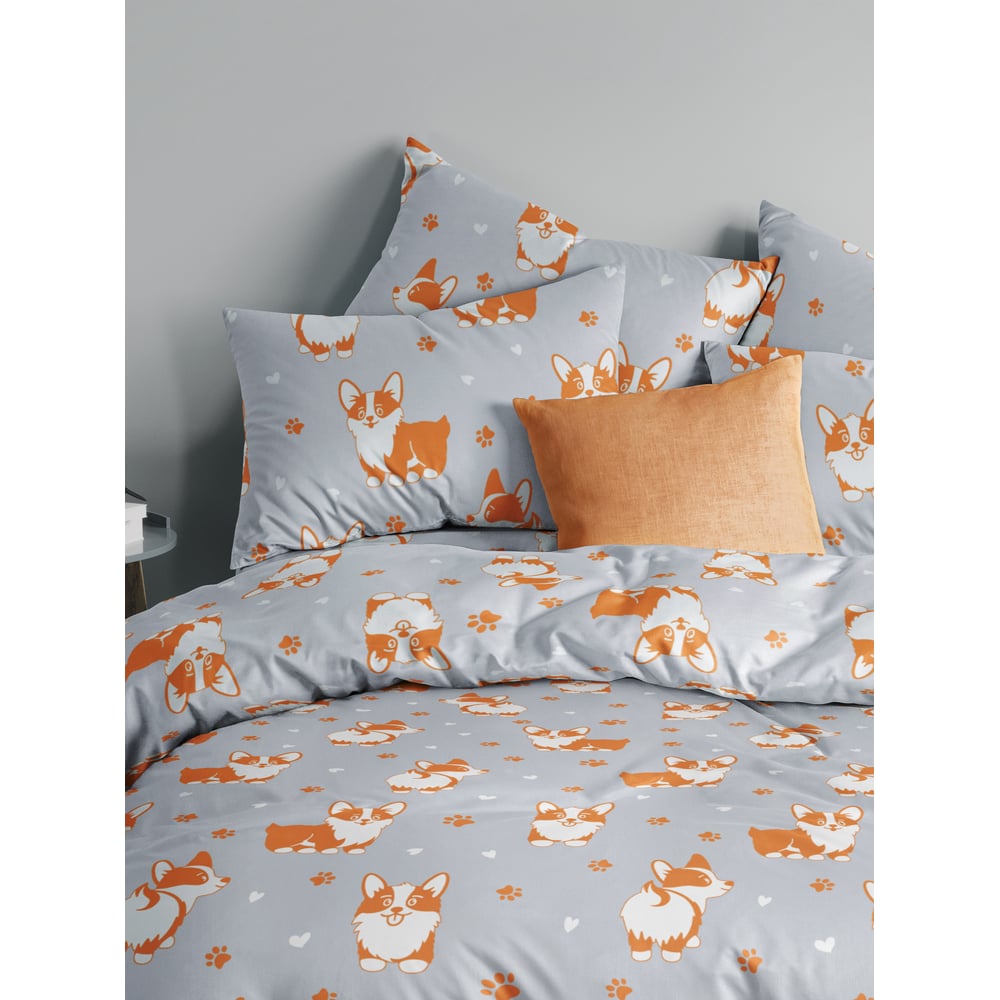 Изображение товара Комплект постельного белья Guten Morgen Бязь, двуспальный с принтом собачки