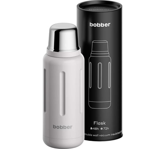 Изображение товара Термос для напитков BOBBER 1 л. с наливными каналами Flask-1000 Sand Grey swg