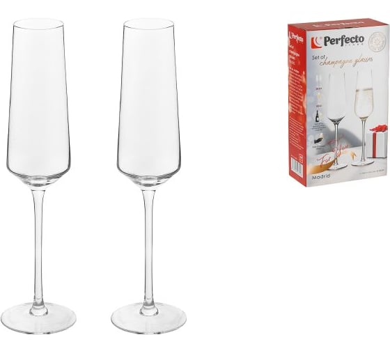 Изображение товара Набор бокалов для шампанского PERFECTO LINEA 2 шт., 205 мл, серия Madrid, 30-288200