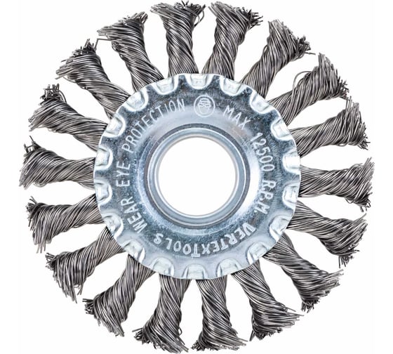 Изображение товара Щетка плоская (100х22 мм; крученая проволока) для УШМ vertextools 12100-100