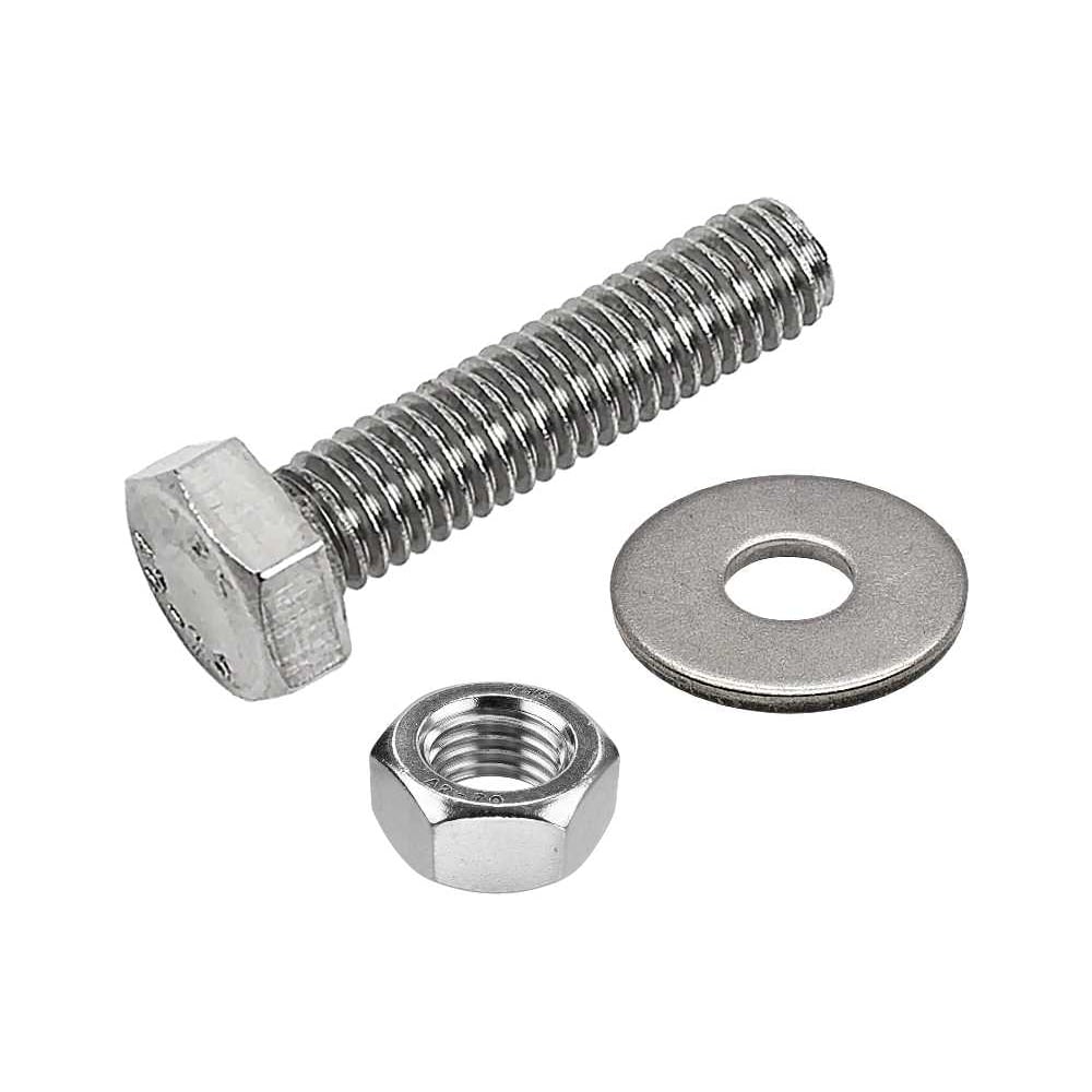 Изображение товара Нержавеющий болт 8x30 мм DIN933 с гайкой и шайбой 50 шт