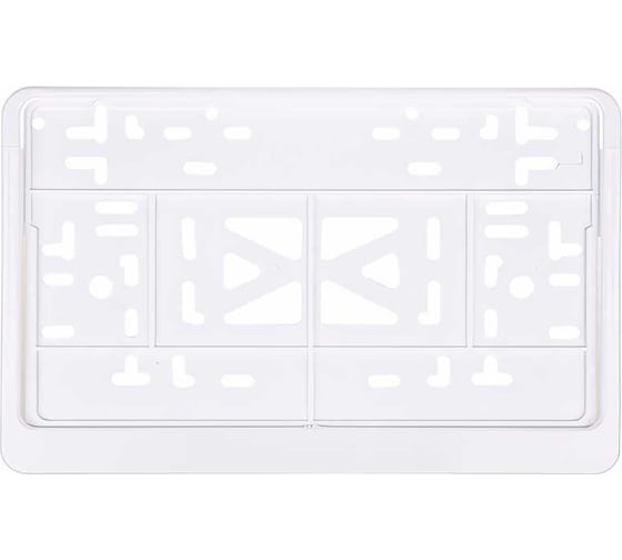 Изображение товара Рамка для номера SKYWAY пластмасса, 290х170 мм, ГОСТ, с защелкой, белая, без надписи, 1 шт. S04102009