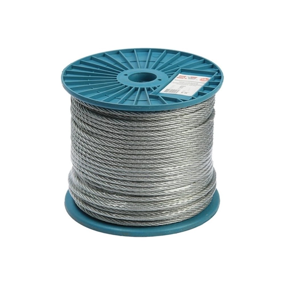 Изображение товара Трос стальной для растяжки 23 Болта 6/8 мм, 100 м в оплетке ПВХ DIN3055 B6H100608031007