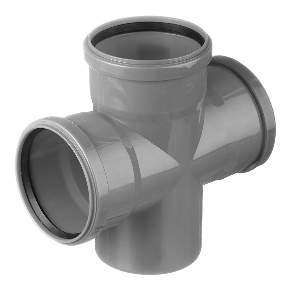 Изображение товара Крестовина внутренней канализации TEBO 110x110x110 мм полипропилен профессиональный профиль