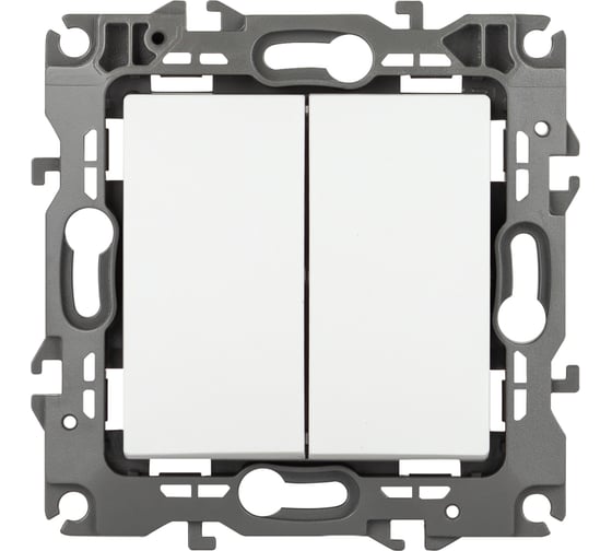 Изображение товара Переключатель ЭРА перекрестный Серия 12 12-1112-01М двойной, 10АХ250В, белый матовый Б0065676