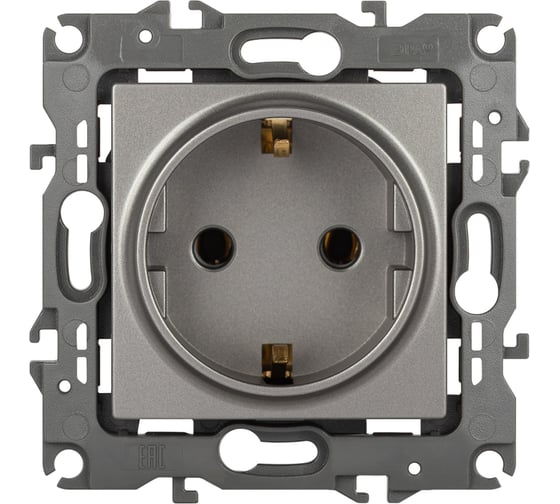 Изображение товара Розетка ЭРА Серия 12 12210116 2PE Schuko, 16А250В, титан Б0065662