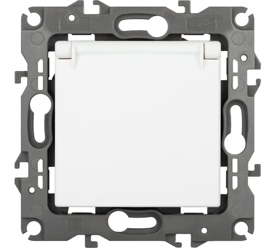 Изображение товара Розетка ЭРА Серия 12 12210301М , 2PE Schuko со шторками с крышкой, 16А250В, белый матовый Б0065675