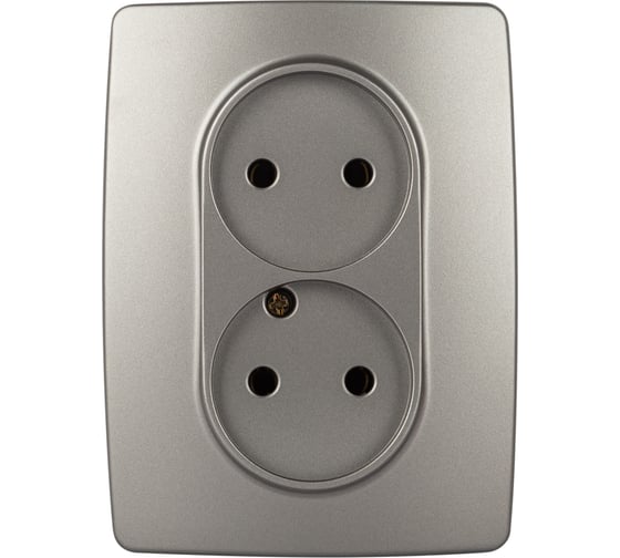 Изображение товара Розетка ЭРА Серия 12 12210716 , 2x2P, 16А250В, титан Б0065644