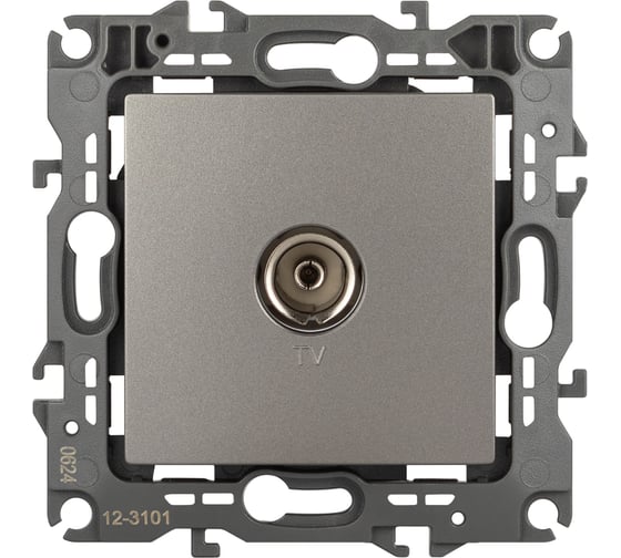 Изображение товара Розетка ЭРА Серия 12 12310116 TV одиночная, титан Б0065717