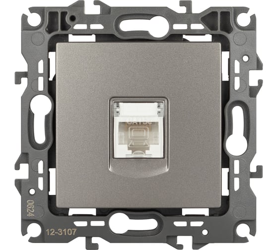 Изображение товара Розетка ЭРА Серия 12 12-3107-16 информационная RJ45, титан Б0065716