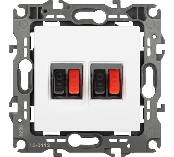 Изображение товара Розетка ЭРА Серия 12 12311201М аудио двойная, белый матовый Б0065713