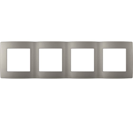 Изображение товара Рамка для розеток и выключателей ЭРА Серия 12 12500416 на 4 поста, титан Б0065741