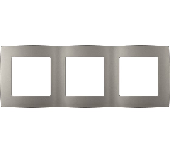 Изображение товара Рамка для розеток и выключателей ЭРА Серия 12 12500316 на 3 поста, титан Б0065739
