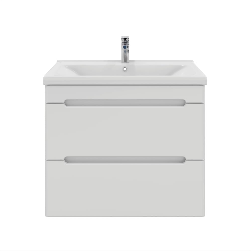 Изображение товара Тумба с раковиной RUVANN BRAVA 70 и Миранда 70 подвесная современная белая