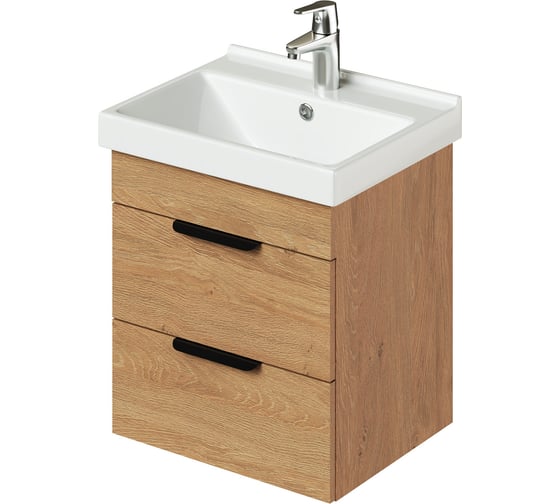 Изображение товара Тумба с раковиной подвесная IKA Alta 50 500х403х530 мм, умывальник FEST 50, дуб Корбридж 4657821040744
