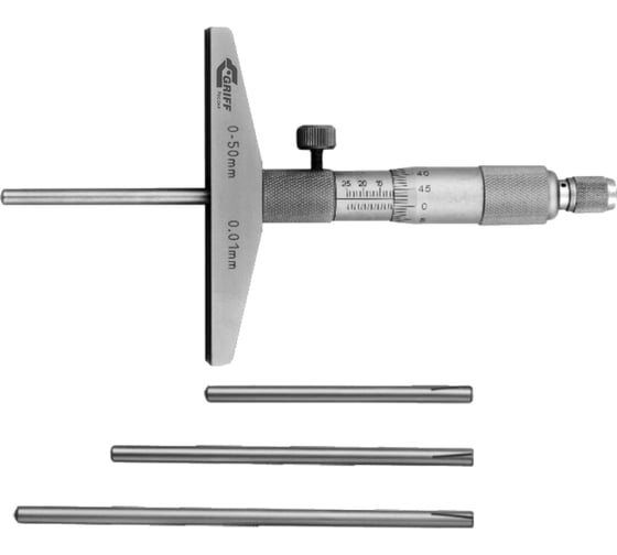Изображение товара Микрометрический глубиномер GRIFF ГМ 300 ГОСТ 747092 пр-во Guilin Measuring D102017