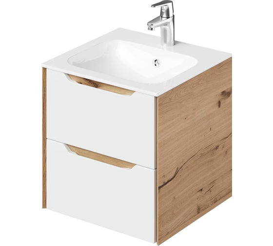 Изображение товара Тумба с раковиной подвесная ИТАНА Nill 50 502х471х519 мм, белый глянец 4657828216500