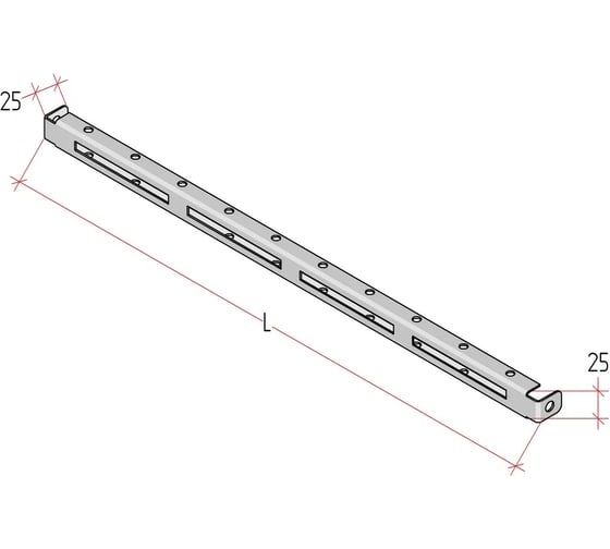 Изображение товара Рейка под автоматы MULTICOLOR ML25 (800) (ШхВ) Sоц 1,5 мм MLT.UMK.R25.800