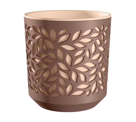 Изображение товара Кашпо bmc КШ 2083 Leaves d13 см h 135 мм, 1250 мл Мокачино Пудра 072355