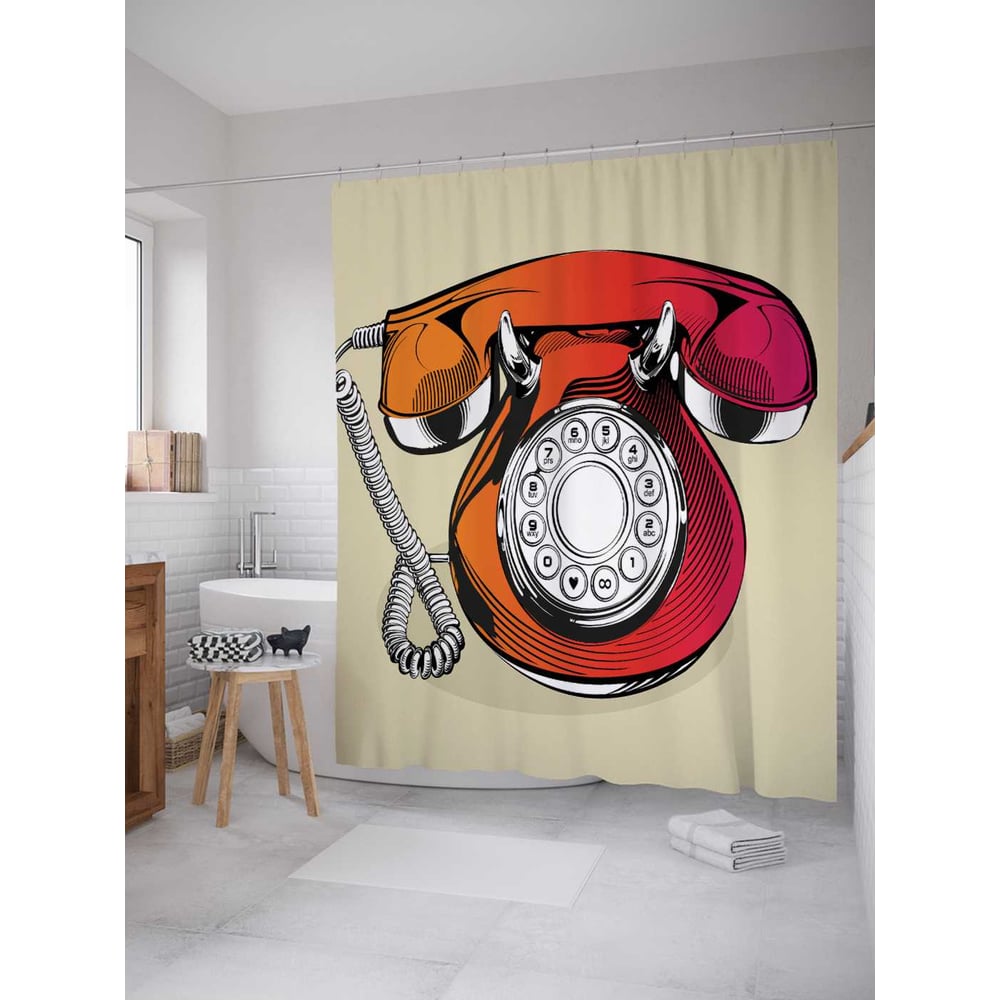 Шторка-занавеска для ванной JOYARTY сувенир подсвечник 2 d 100 h 70 мм из марганцевого стекла ручная роспись рис домики