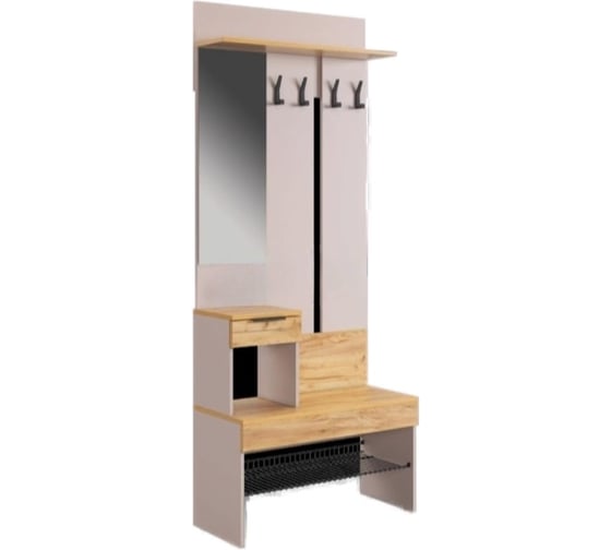 Изображение товара Прихожая ИП Щербаков А.Н. Баско К3 (кашемир/дуб крафт золотой) ПК03Баско.3369