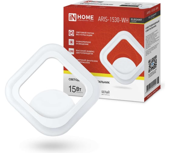 Изображение товара Светильник светодиодный IN HOME ELEGANT ARIS-1530-WH 15Вт 230В 3000К 1200Лм белый 4690612054407