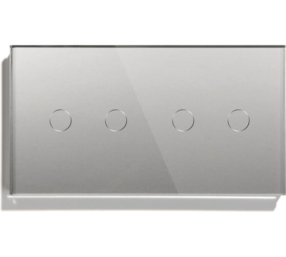 Изображение товара Сенсорный выключатель Vell серый, 2 поста, 2 кнопки + 2 кнопки, стекло 1369795