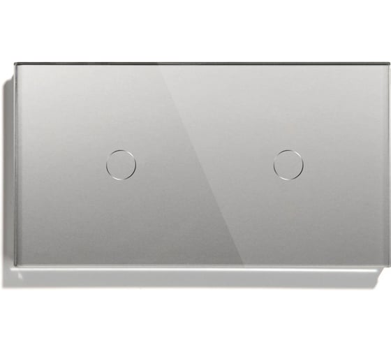 Изображение товара Сенсорный выключатель Vell серый, 2 поста, 1 кнопка + 1 кнопка, стекло 1369787