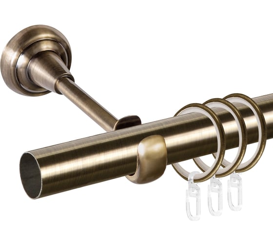 Изображение товара Карниз металлический ООО АС Март Грейс D25Г, антик, 2,0 м, в упаковке 4812634009559